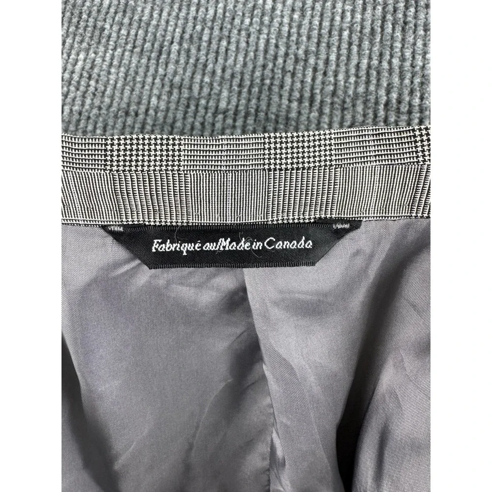 Vintage Coppley Suit 44R Gray Wool Plaid Designer Union Made Pleated Pants 38x29